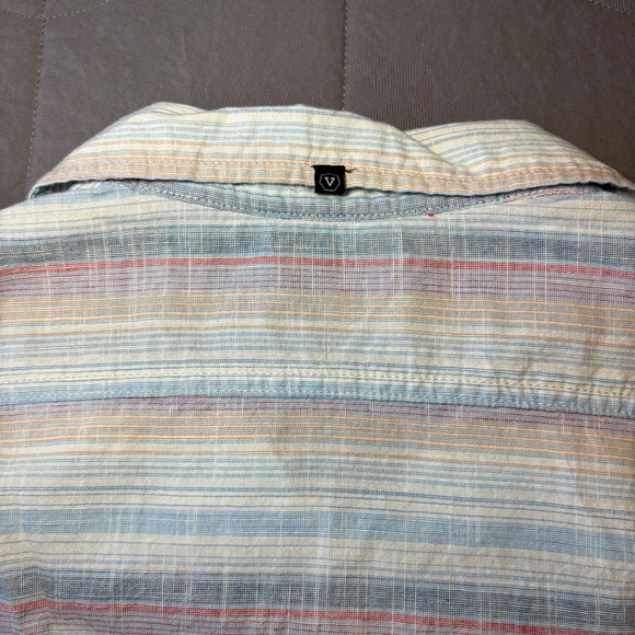 Vissla Mens‎ Short Sleeve Casual Button Down Pastel Striped Shirt Size Medium - Picture 10 of 10